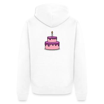 Anniversaire gâteau d'anniversaire - Veste à capuche bio Premium Unisexe - blanc - Dos - Thijin (182cm)