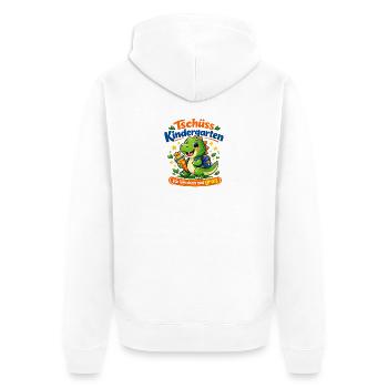 Dino-Abschied Kindergarten - Unisex Premium Bio Zip Hoodie - Weiß - Hinten - Thijin (182cm)