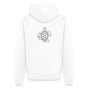 Petite tortue - Veste à capuche bio Premium Unisexe - blanc - Dos - Thijin (182cm)