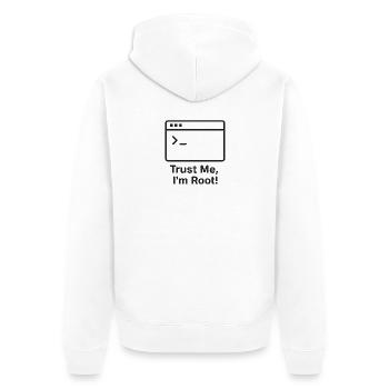 Trust Me I am Root - Unisex Premium Bio Zip Hoodie - Weiß - Hinten - Thijin (182cm)