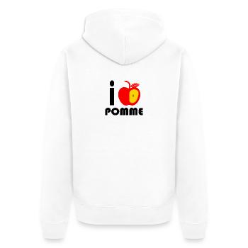 i love pomme - Veste à capuche bio Premium Unisexe - blanc - Dos - Thijin (182cm)