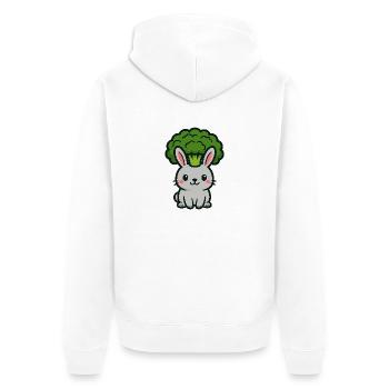 Bro-Bunny - Unisex Premium Bio Zip Hoodie - Weiß - Hinten - Thijin (182cm)