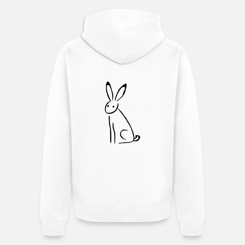 Lapin - Veste à capuche bio Premium Unisexe - blanc