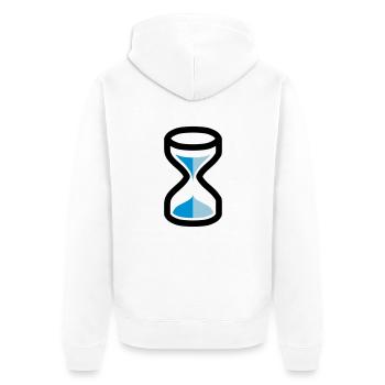 Sanduhr - Unisex Premium Bio Zip Hoodie - Weiß - Hinten - Thijin (182cm)