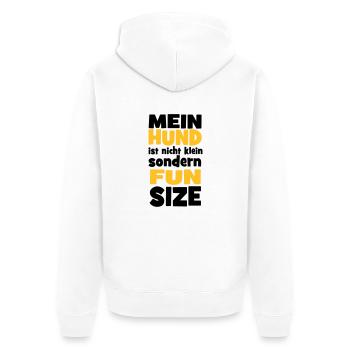 Hund - Unisex Premium Bio Zip Hoodie - Weiß - Hinten - Thijin (182cm)