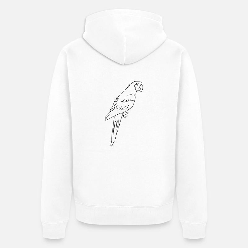 perroquet - Veste à capuche bio Premium Unisexe - blanc