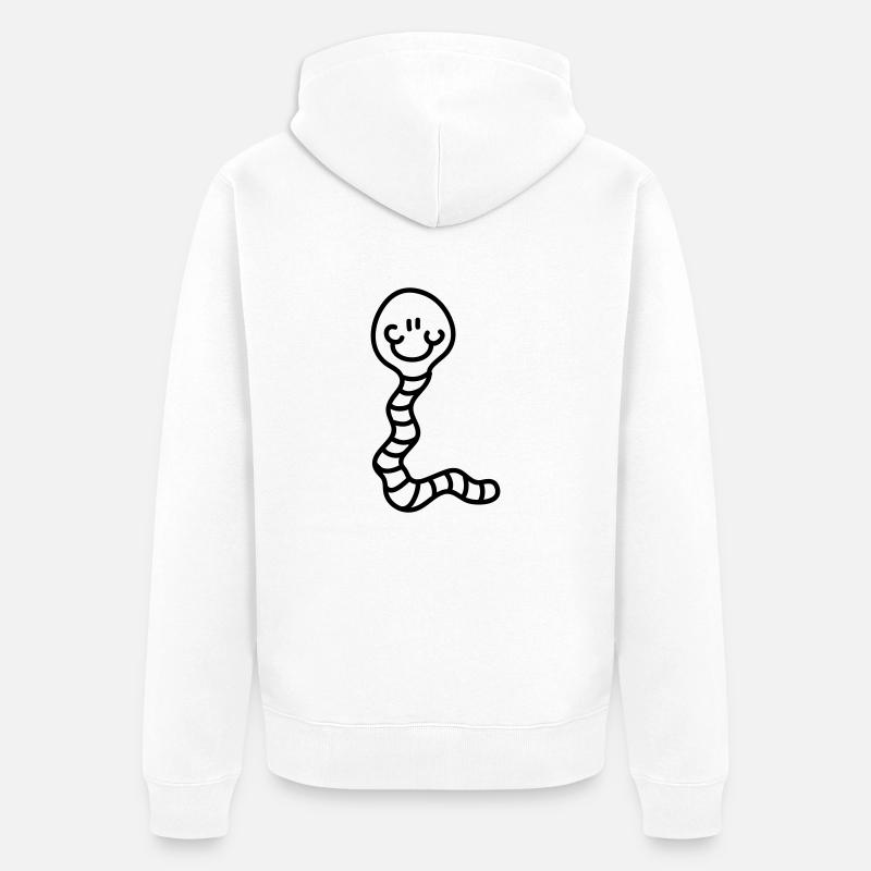 Worm - Line - Veste à capuche bio Premium Unisexe - blanc