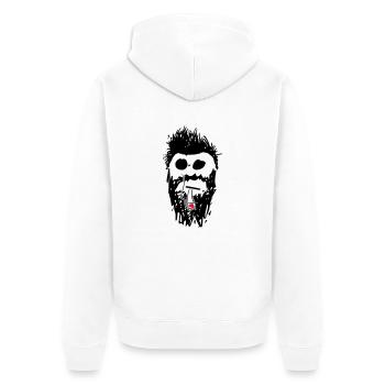 hipster_01 - Unisex Premium Bio Zip Hoodie - Weiß - Hinten - Thijin (182cm)