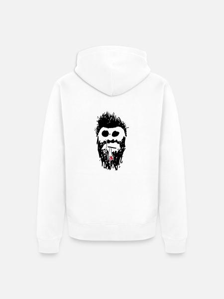 hipster_01 - Unisex Premium Bio Zip Hoodie - Weiß