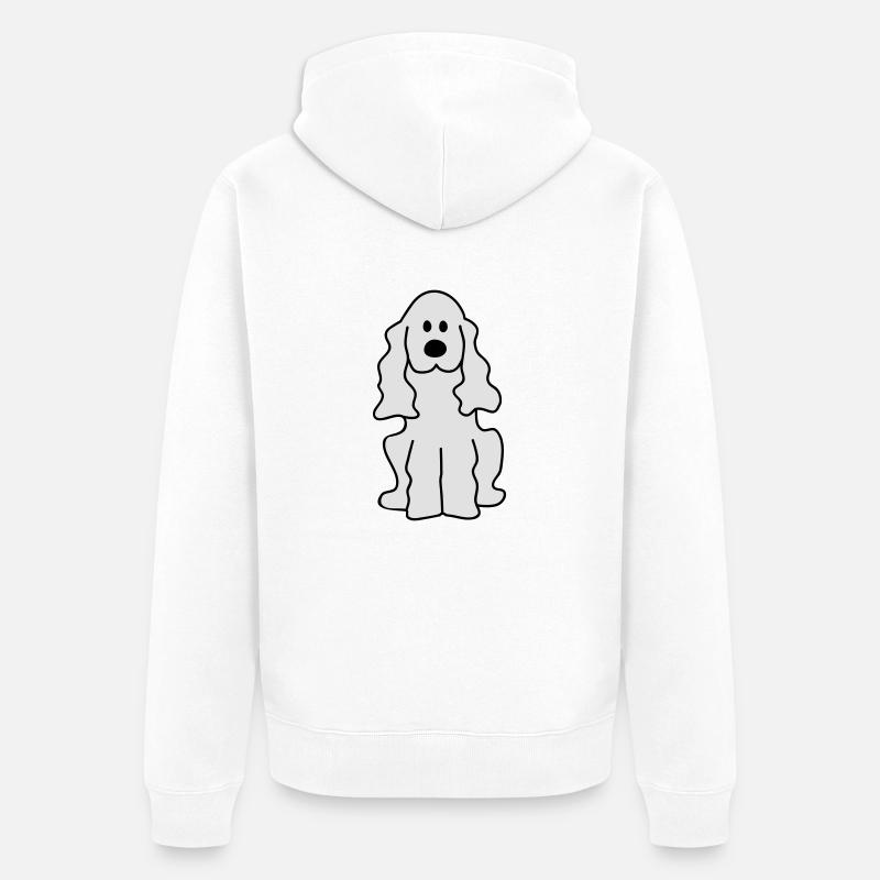 Cocker Spaniel - Veste à capuche bio Premium Unisexe - blanc