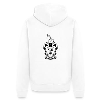 Wappen Feuerwehr 1farbig - Unisex Premium Bio Zip Hoodie - Weiß - Hinten - Thijin (182cm)