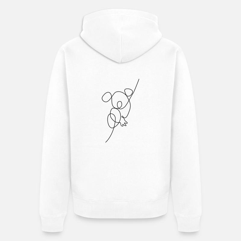 one line koala - Unisex Premium Bio Zip Hoodie - Weiß