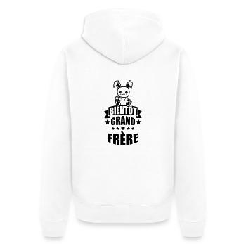 bientôt grand frère - Veste à capuche bio Premium Unisexe - blanc - Dos - Thijin (182cm)