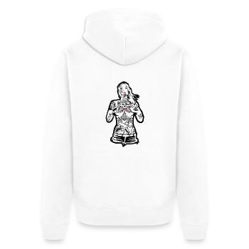 Fille de tatouage - Pour le capot Karlsruhe - pour - Veste à capuche bio Premium Unisexe - blanc - Dos - Thijin (182cm)
