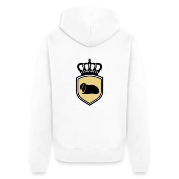 NHD emblem Dwarf Lop rabbit coat of arms crown - Unisex Premium Organic Zip Hoodie - white - Back - Thijin (182cm)