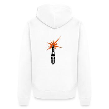 fiche de bougie / allumage (b, 2c) - Veste à capuche bio Premium Unisexe - blanc - Dos - Thijin (182cm)