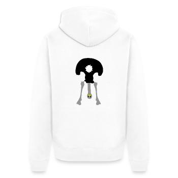 strauss_kopf_unten - Unisex Premium Bio Zip Hoodie - Weiß - Hinten - Thijin (182cm)