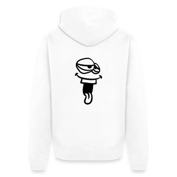 visage drôle monstre tête clipart drôle bande dessinée c - Veste à capuche bio Premium Unisexe - blanc - Dos - Thijin (182cm)