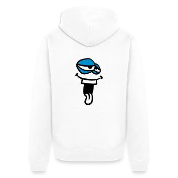 visage drôle monstre tête clipart drôle bande dessinée c - Veste à capuche bio Premium Unisexe - blanc - Dos - Thijin (182cm)