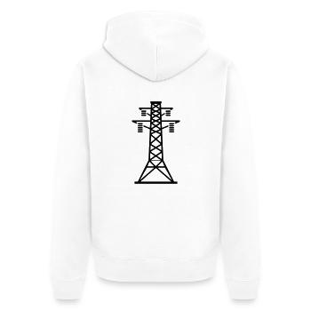 strommast_yu1 - Unisex Premium Organic Zip Hoodie - white - Back - Thijin (182cm)