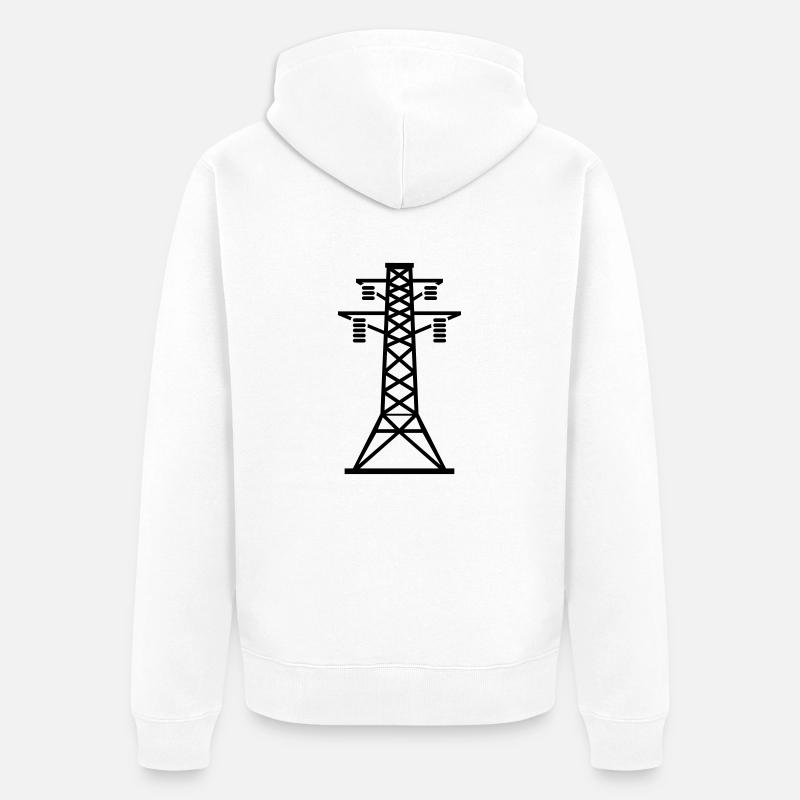 strommast_yu1 - Veste à capuche bio Premium Unisexe - blanc