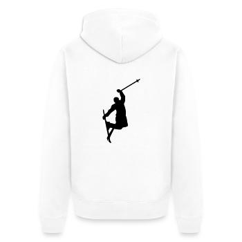 Ski - Unisex Premium Bio Zip Hoodie - Weiß - Hinten - Thijin (182cm)
