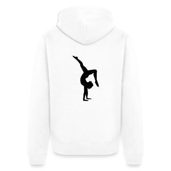 Turnerin Kunstturnen Bodenturnen - Unisex Premium Bio Zip Hoodie - Weiß - Hinten - Thijin (182cm)