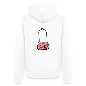 Penis - Unisex Premium Bio Zip Hoodie - Weiß - Hinten - Thijin (182cm)