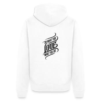 Do What You Love - Love What You Do - Unisex Premium Organic Zip Hoodie - white - Back - Thijin (182cm)