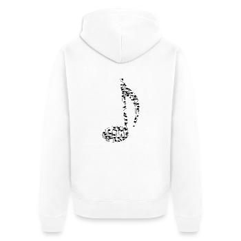 Noten-Note - Unisex Premium Bio Zip Hoodie - Weiß - Hinten - Thijin (182cm)