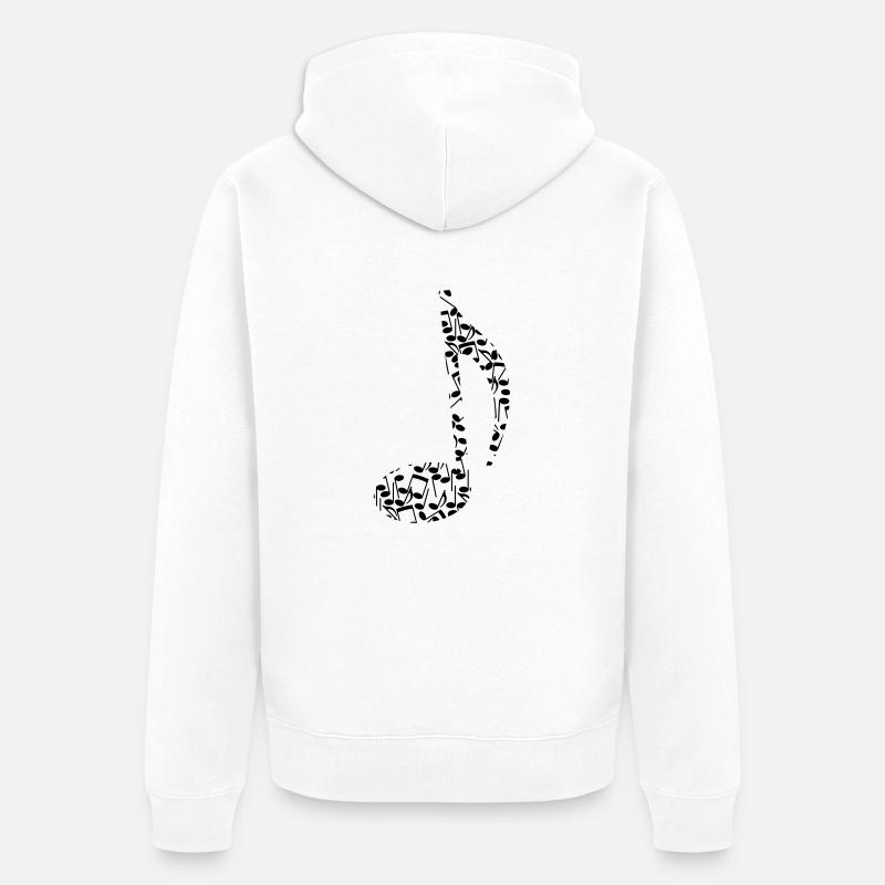 Noten-Note - Unisex Premium Bio Zip Hoodie - Weiß