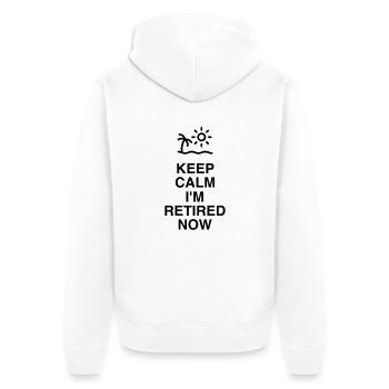 Retirement Retired Ruhestand Retraite Retraitée - Unisex Premium Organic Zip Hoodie - white - Back - Thijin (182cm)