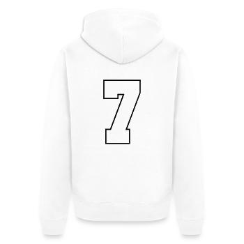 7 - Unisex Premium Bio Zip Hoodie - Weiß - Hinten - Thijin (182cm)