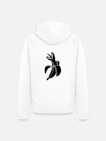 Serpent banane - Veste à capuche bio Premium Unisexe - blanc