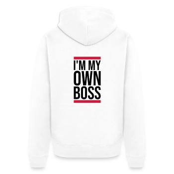 Mon propre patron - Veste à capuche bio Premium Unisexe - blanc - Dos - Thijin (182cm)