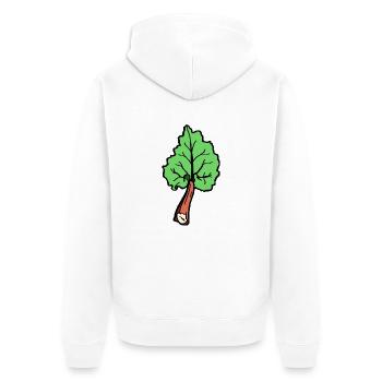 Rhubarb Vegetable Leaf Fun Gift Idea Garden - Unisex Premium Organic Zip Hoodie - white - Back - Thijin (182cm)