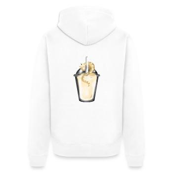 Milkshake with dragon - Unisex Premium Organic Zip Hoodie - white - Back - Thijin (182cm)
