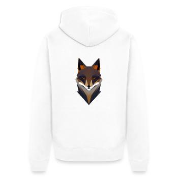 Geometrischer Fuchs - Unisex Premium Bio Zip Hoodie - Weiß - Hinten - Thijin (182cm)