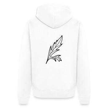 Mohn Blume - Unisex Premium Bio Zip Hoodie - Weiß - Hinten - Thijin (182cm)