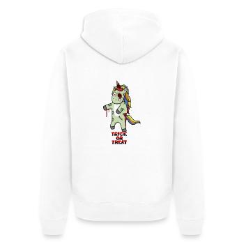 Halloween Trick or Treat Licorne Einhorn - Veste à capuche bio Premium Unisexe - blanc - Dos - Thijin (182cm)