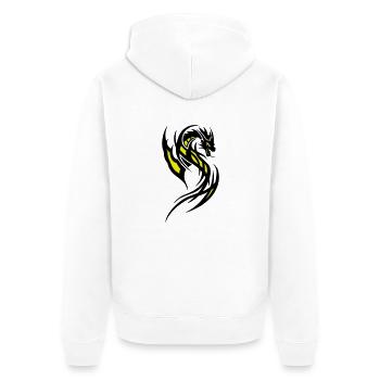Drache - Unisex Premium Bio Zip Hoodie - Weiß - Hinten - Thijin (182cm)