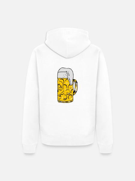 Bier - Unisex Premium Bio Zip Hoodie - Weiß