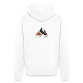Architype n° 1 - Veste à capuche bio Premium Unisexe - blanc - Dos - Thijin (182cm)