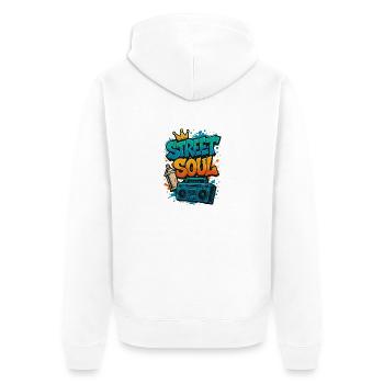 Street Soul Graffiti – Motif d’art mural urbain - Veste à capuche bio Premium Unisexe - blanc - Dos - Thijin (182cm)