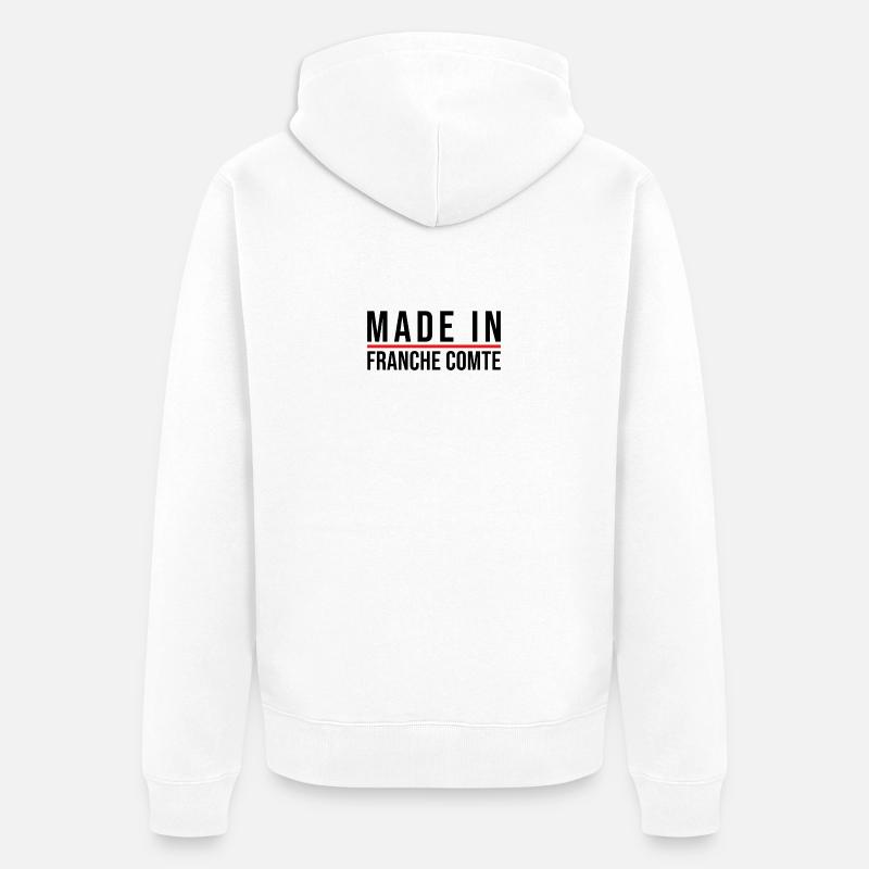 Made in Franche Comté - Veste à capuche bio Premium Unisexe - blanc