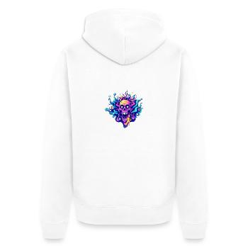 Skull - Unisex Premium Bio Zip Hoodie - Weiß - Hinten - Thijin (182cm)