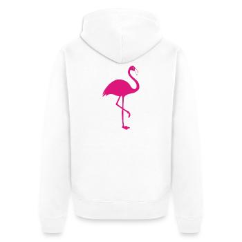 Flamingo pink Sommer Sonne Strand - Unisex Premium Bio Zip Hoodie - Weiß - Hinten - Thijin (182cm)