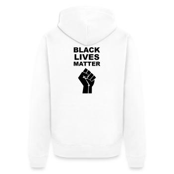 Black Lives Matter - Unisex Premium Organic Zip Hoodie - white - Back - Thijin (182cm)