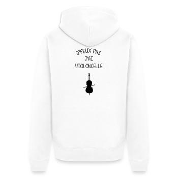 Violoncelle / Violoncelliste / Musique / Musicien - Veste à capuche bio Premium Unisexe - blanc - Dos - Thijin (182cm)