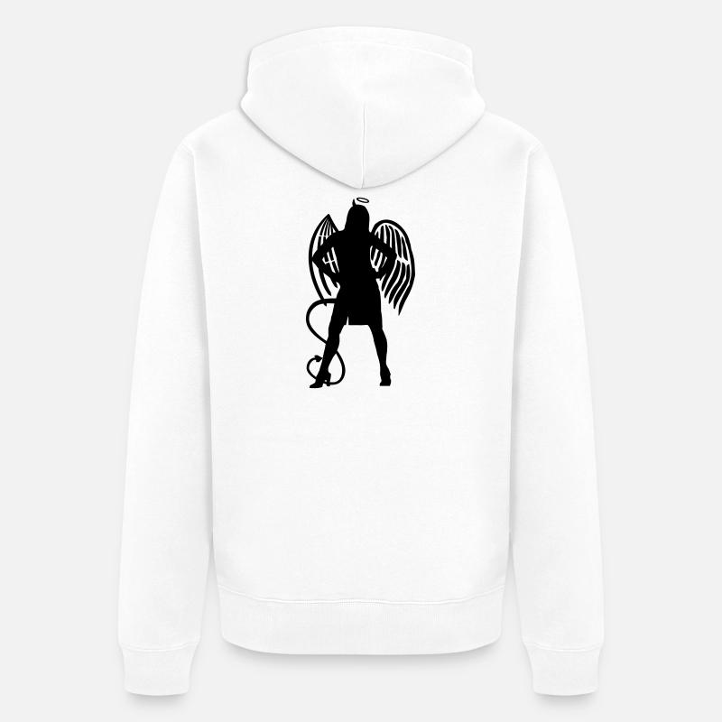 Ange Diable - Veste à capuche bio Premium Unisexe - blanc